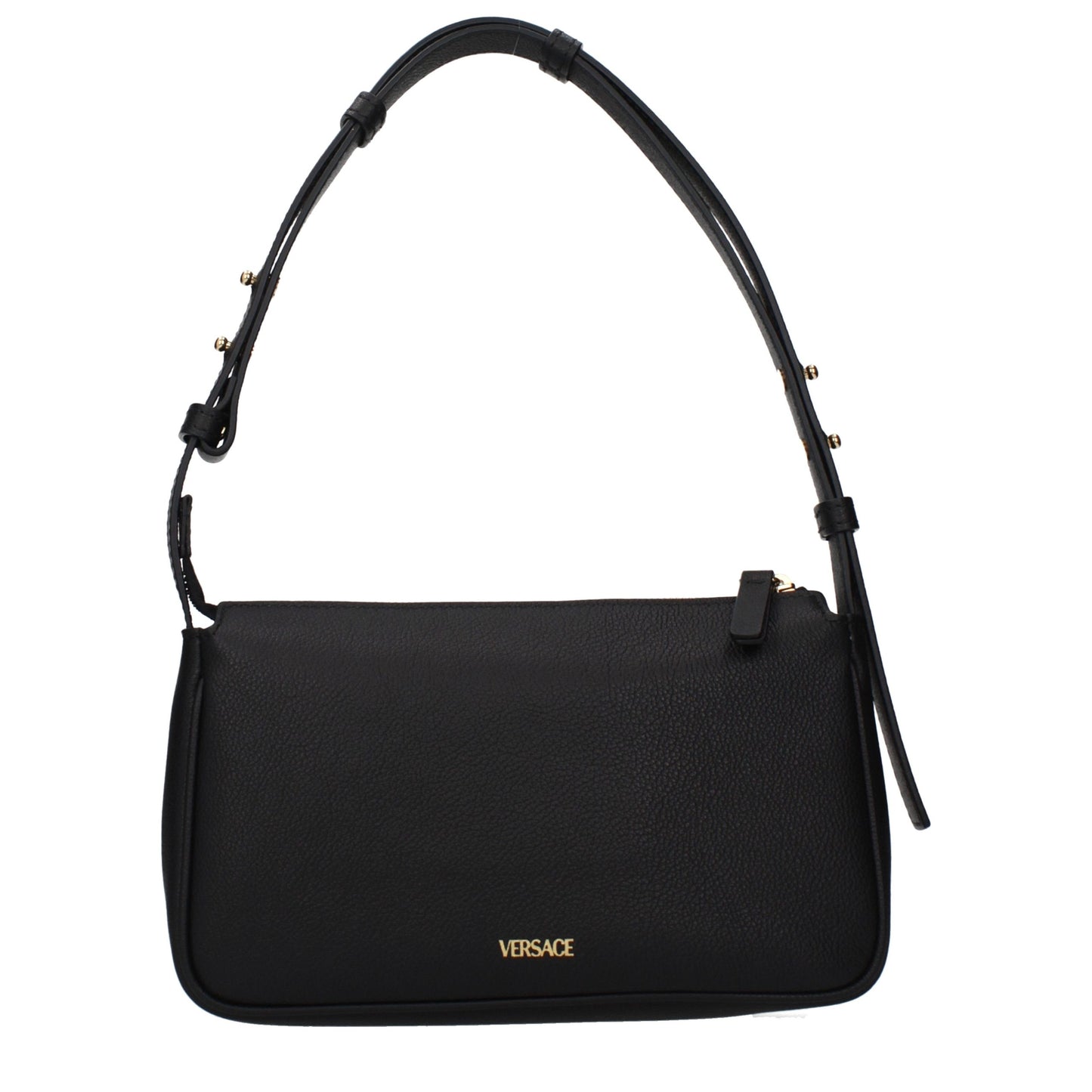 Versace Black Leather Shoulder Bag