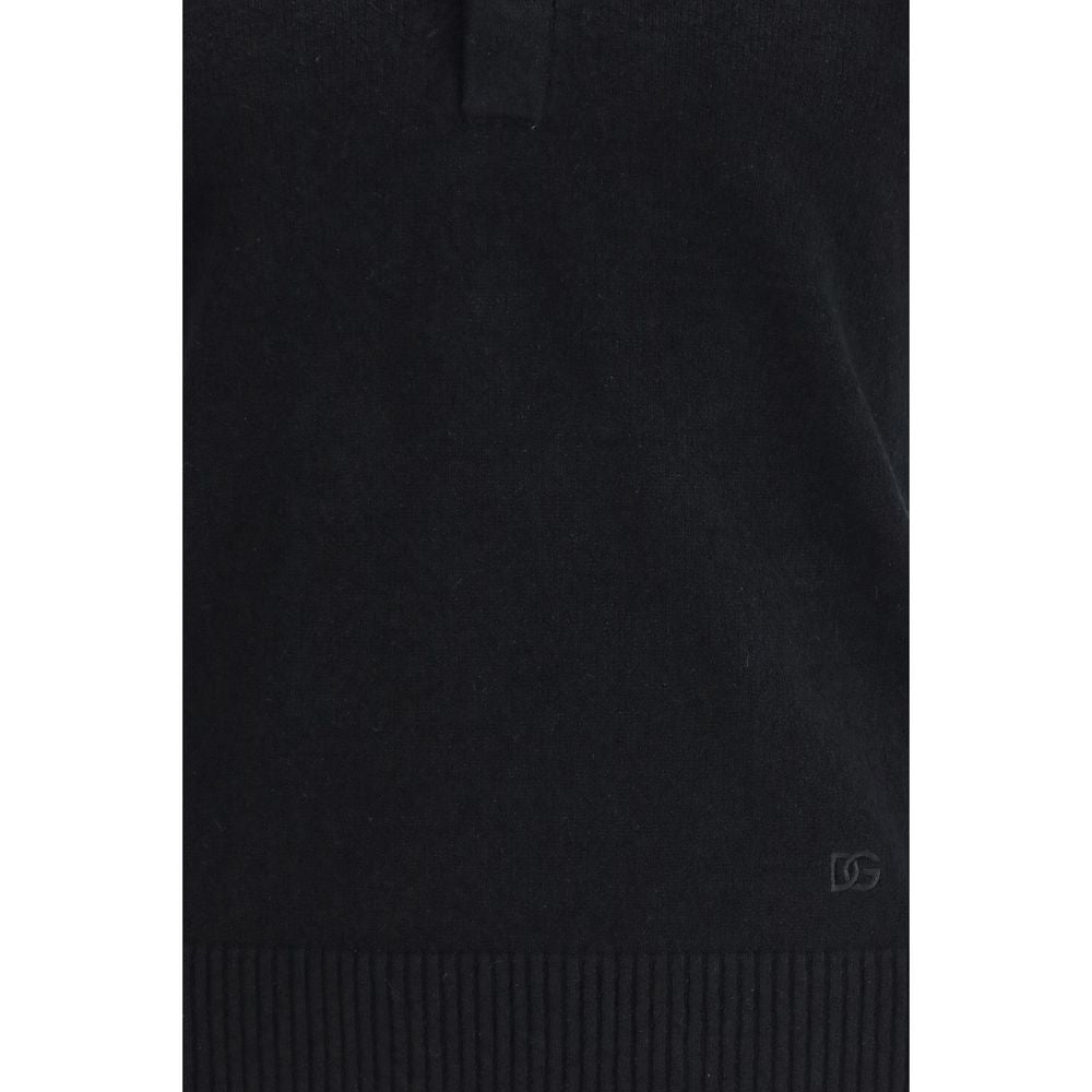 Dolce & Gabbana Black Cotton Polo Shirt