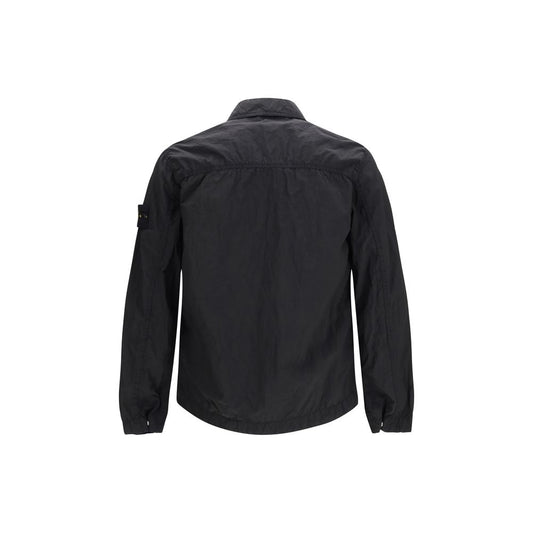 Stone Island Black Nylon Full-Length Jacket