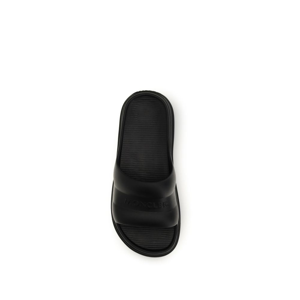 Moncler Black Rubber Sandals
