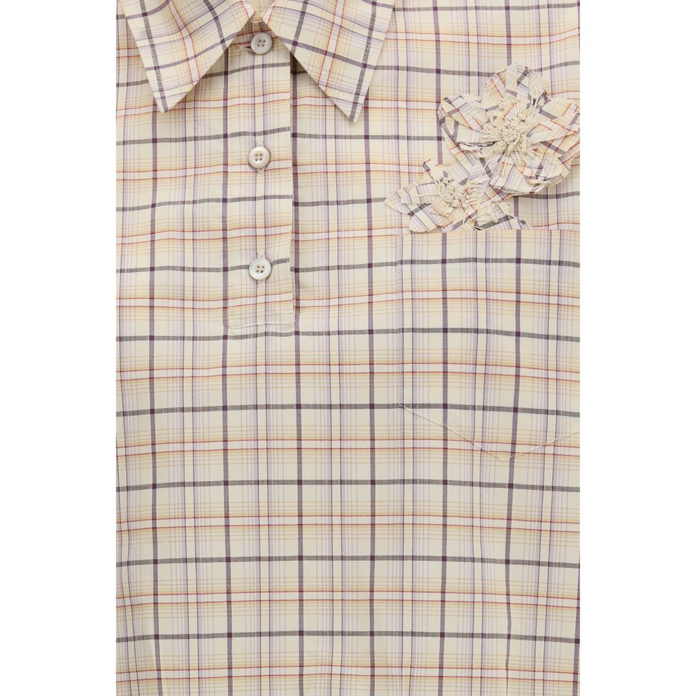 Prada Beige Fabric Pattern Shirt
