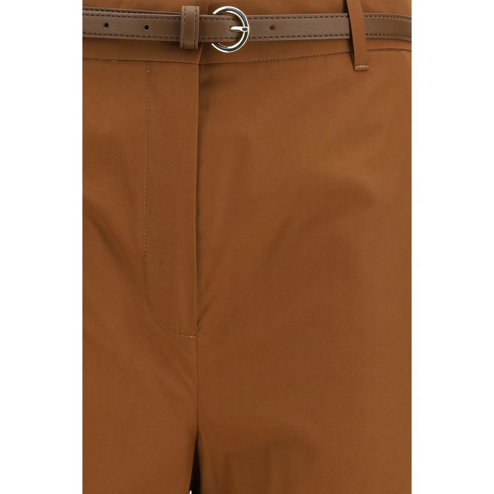 Max Mara Brown Cotton Casual Pants