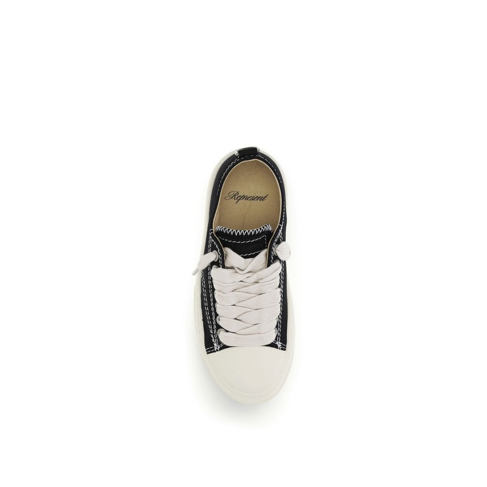 Represent Black Cotton Low Top Sneakers