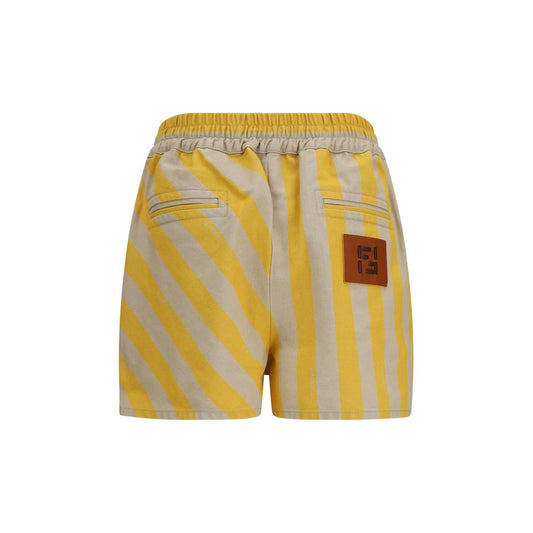 Fendi Bicolor Cotton Bermuda Shorts
