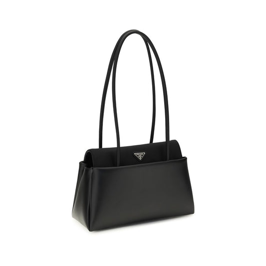 Prada Black Calf Leather Bos Taurus Shoulder Bag