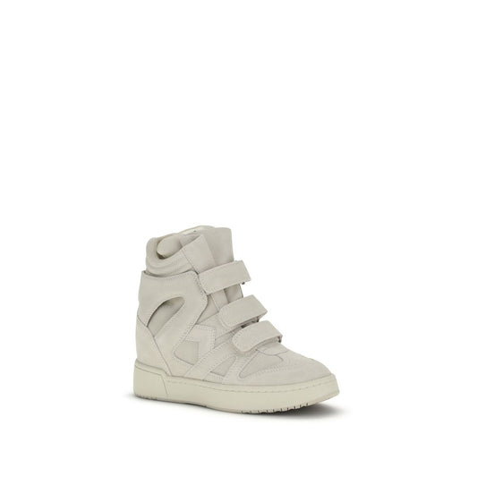 Isabel Marant Beige Calf Leather Bos Taurus Platform Sneakers