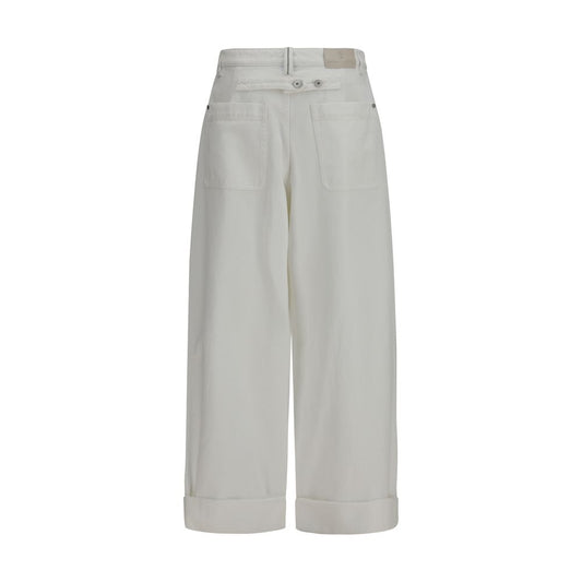 Brunello Cucinelli White Cotton Casual Pants