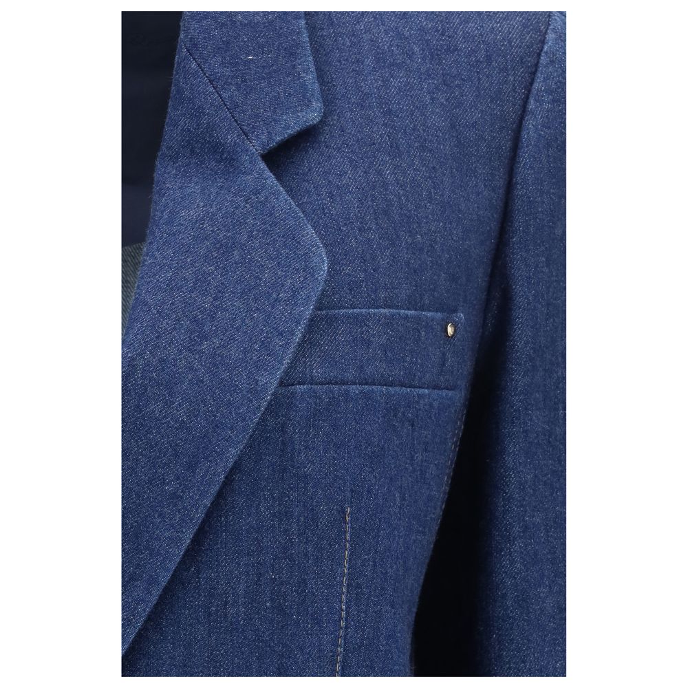 Giorgio Armani Blue Elastane Denim Jacket