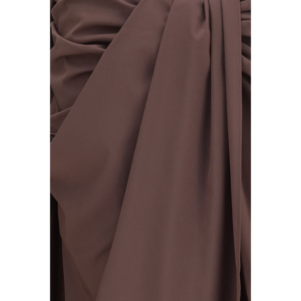 Jacquemus Brown Polyester Midi Skirt