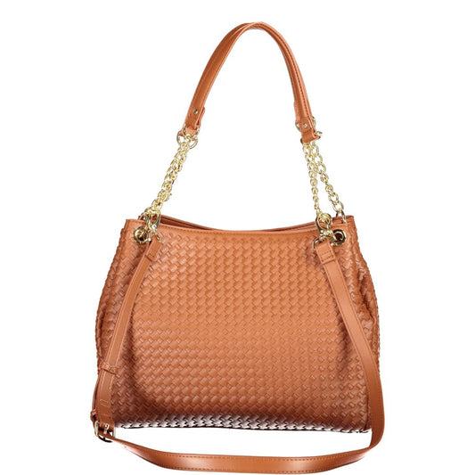 Mario Valentino Brown Polyurethane Women Bag With Shoulder Handles