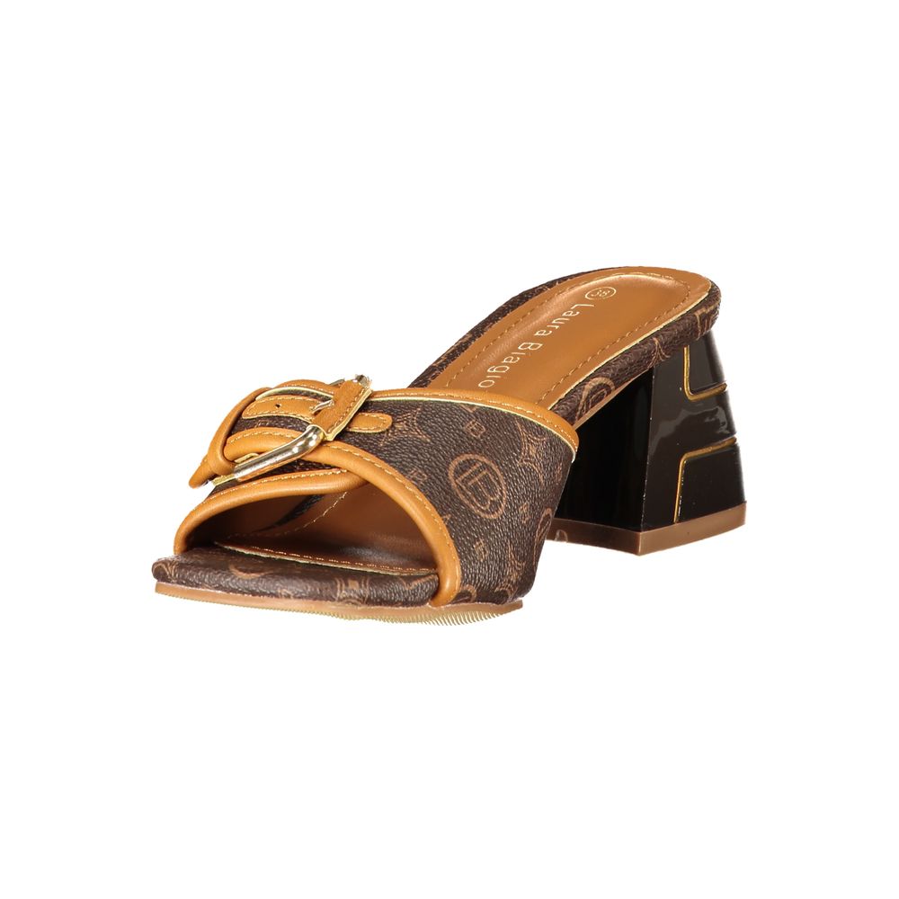 Laura Biagiotti Brown Polyurethane Women Sandal