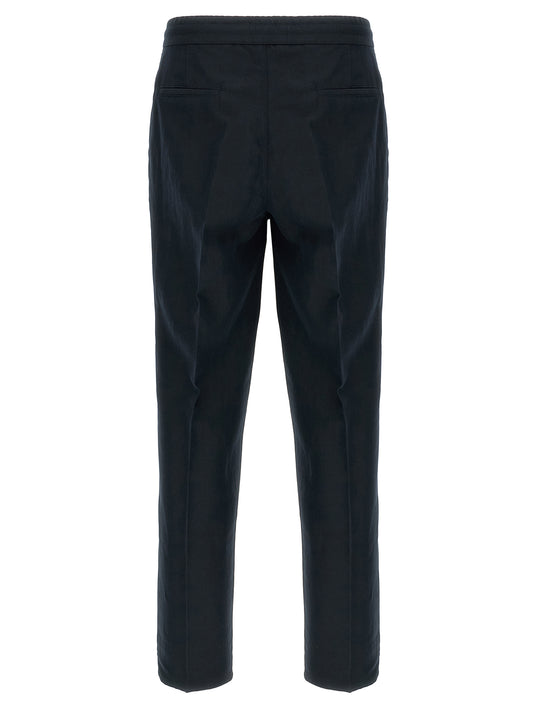 Brunello Cucinelli Blue Linen Casual Pants
