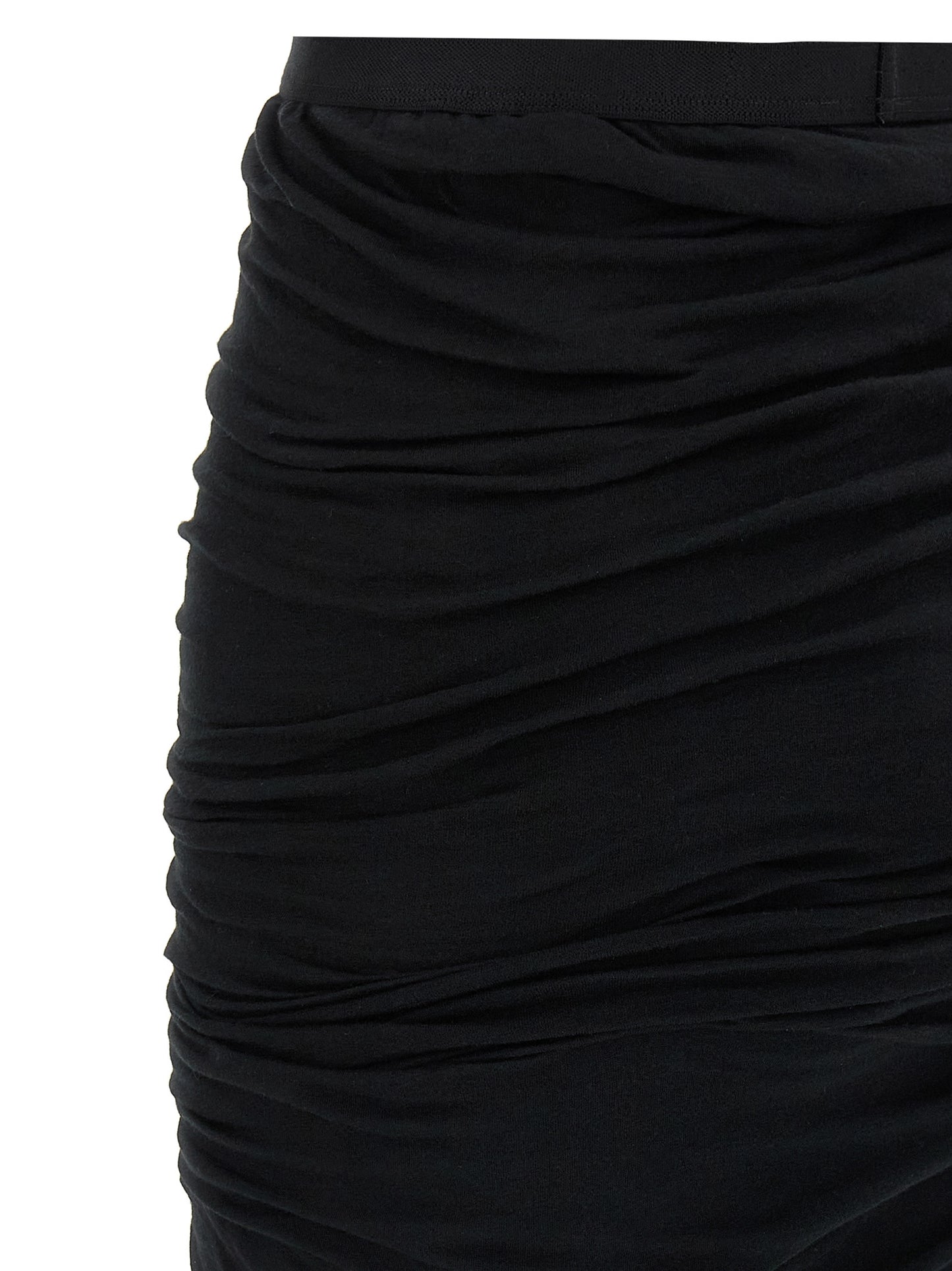 Rick Owens Black Cotton Mini Skirt