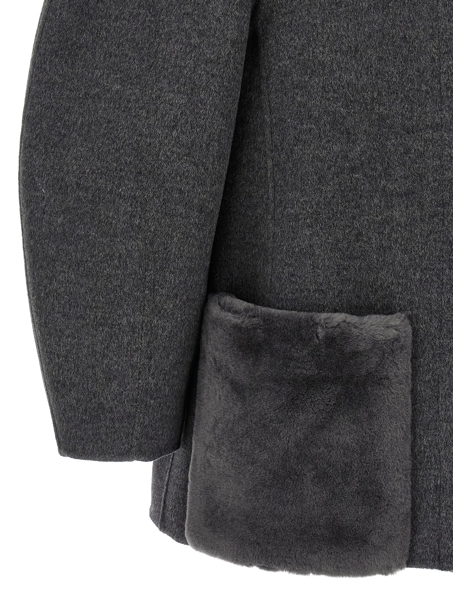Fendi Gray Virgin Wool Coat