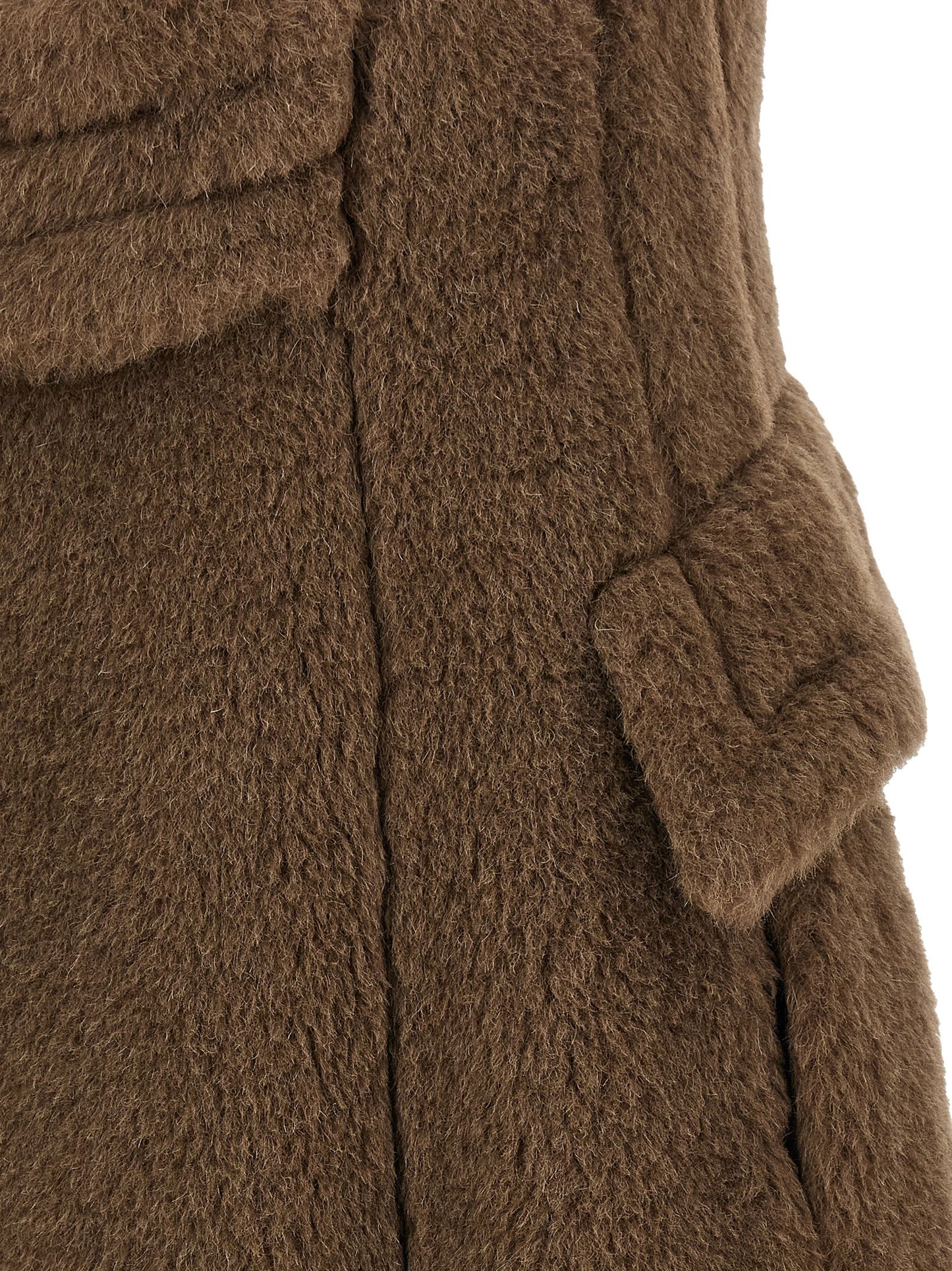 Max Mara Brown Alpaca Leather Coat