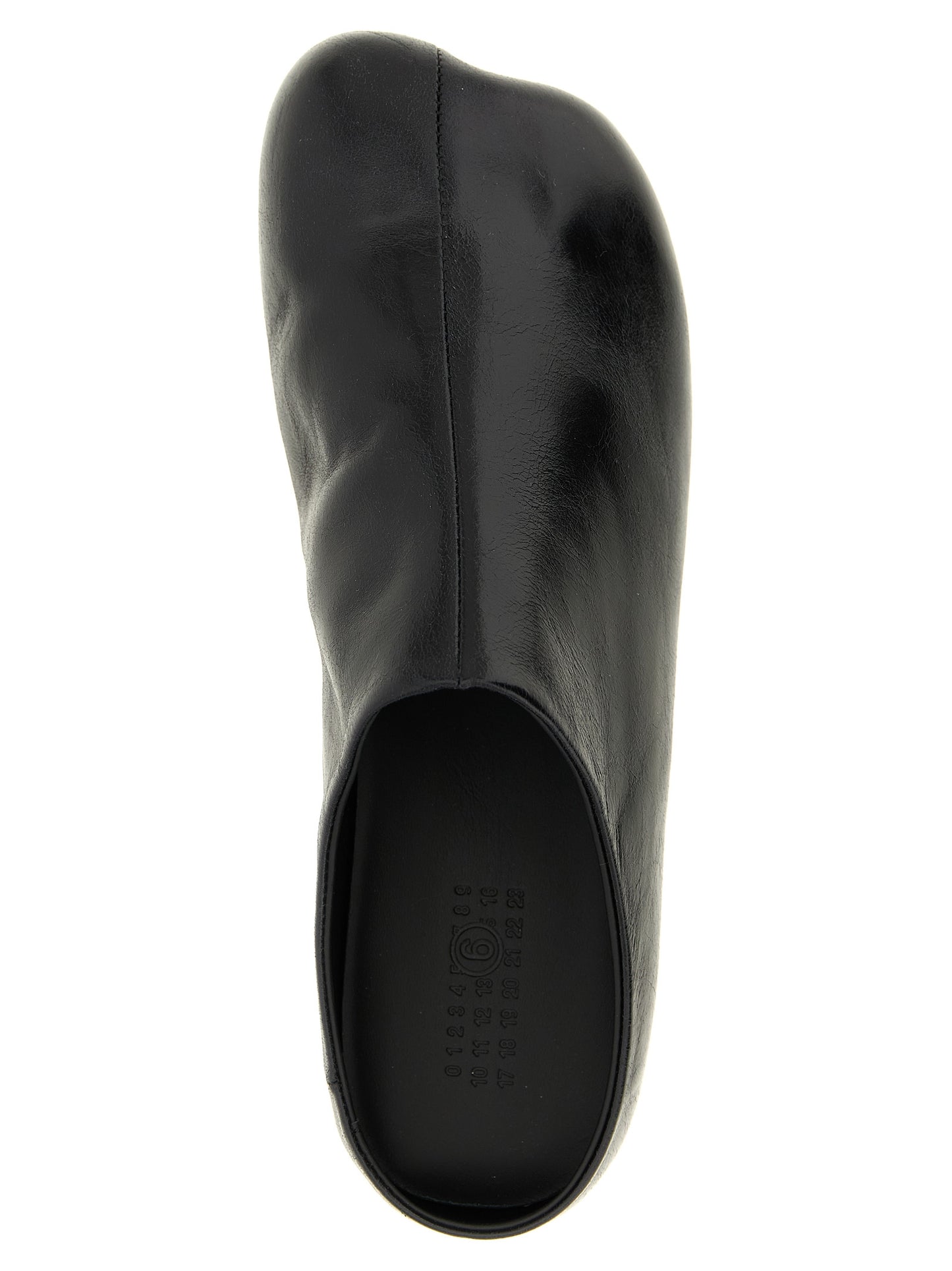 MM6 Maison Margiela Black Calfskin Clogs