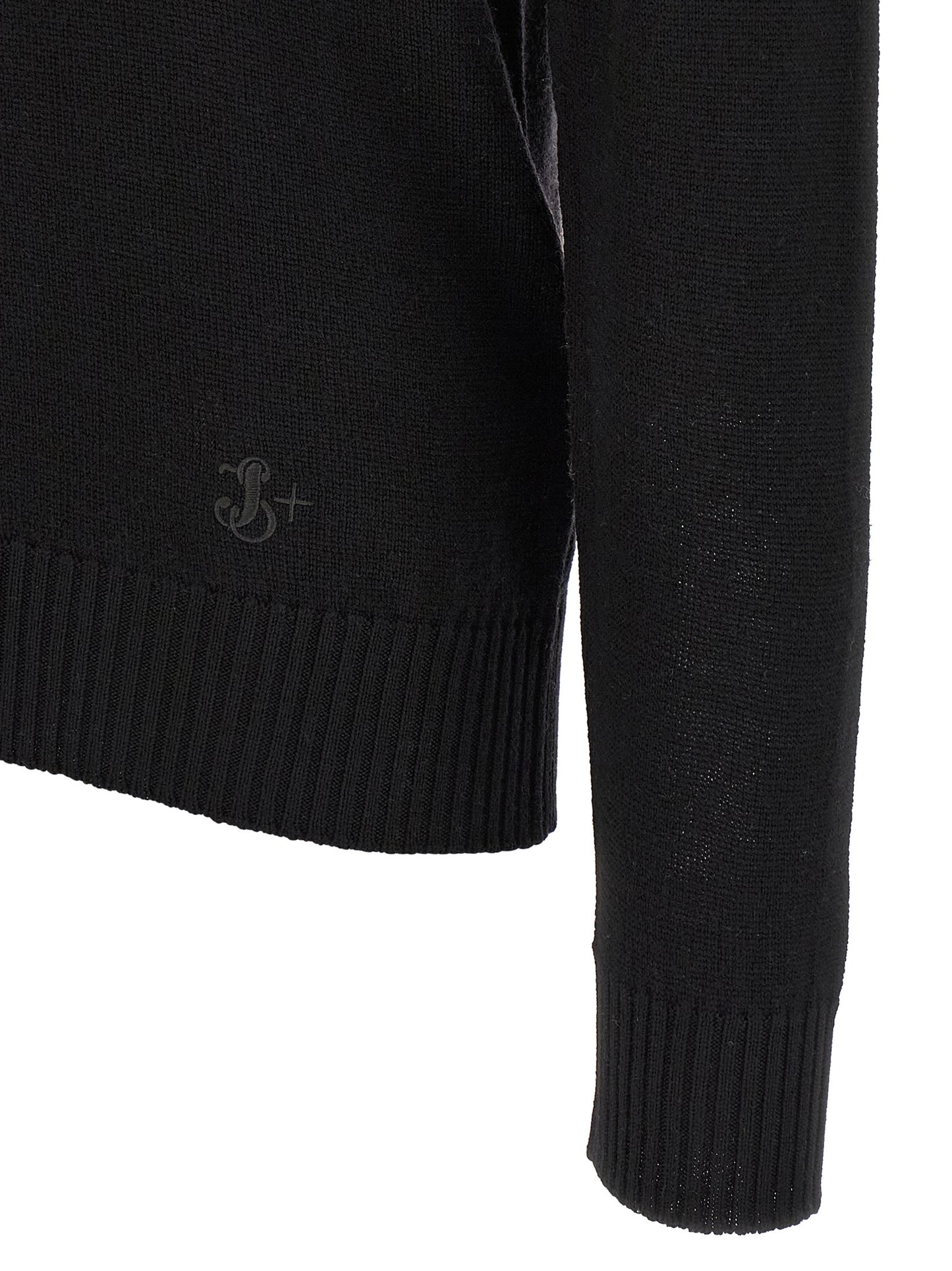 Jil Sander Black Virgin Wool Cardigan