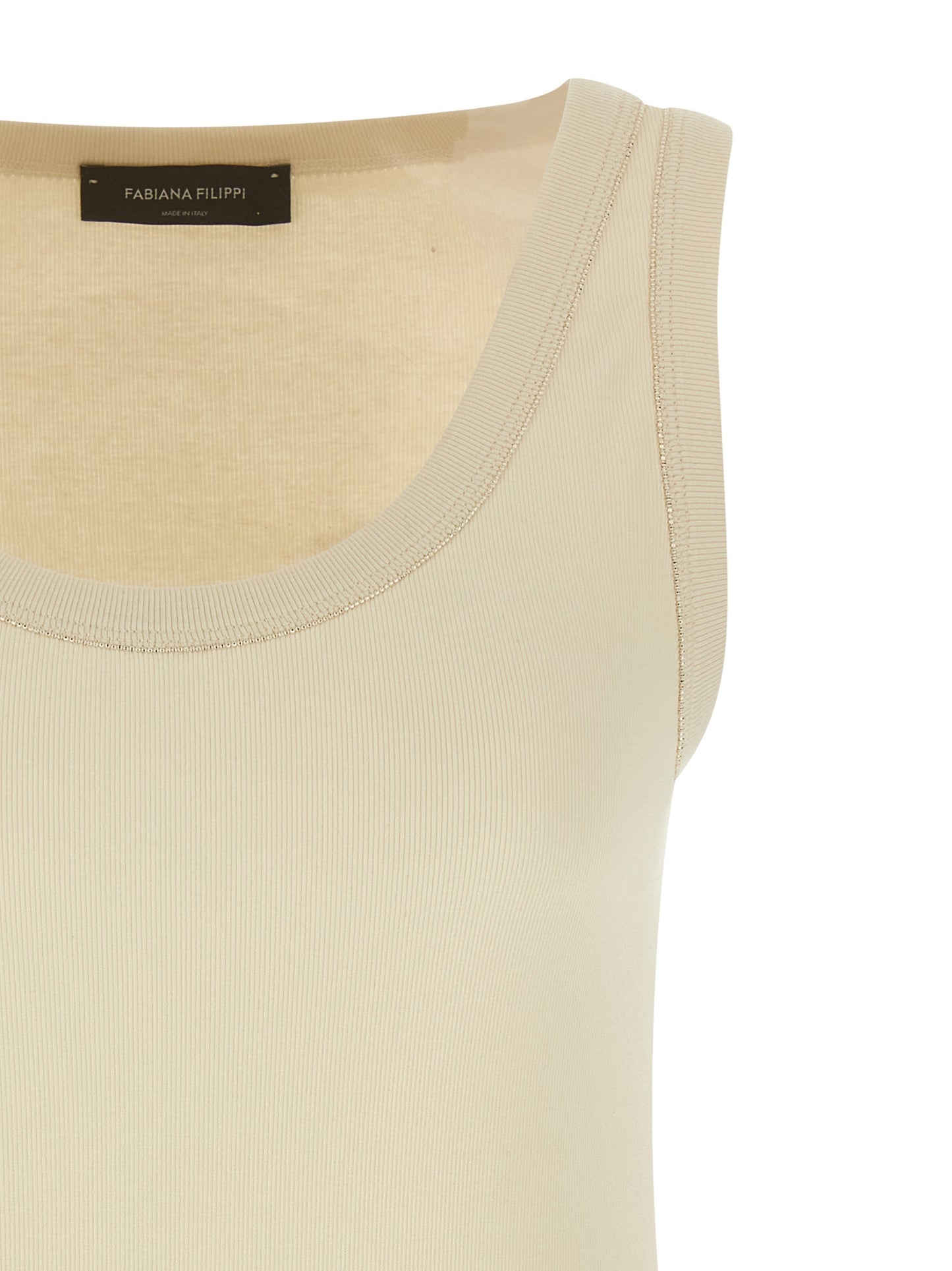 Fabiana Filippi Beige Cotton Tank Tops