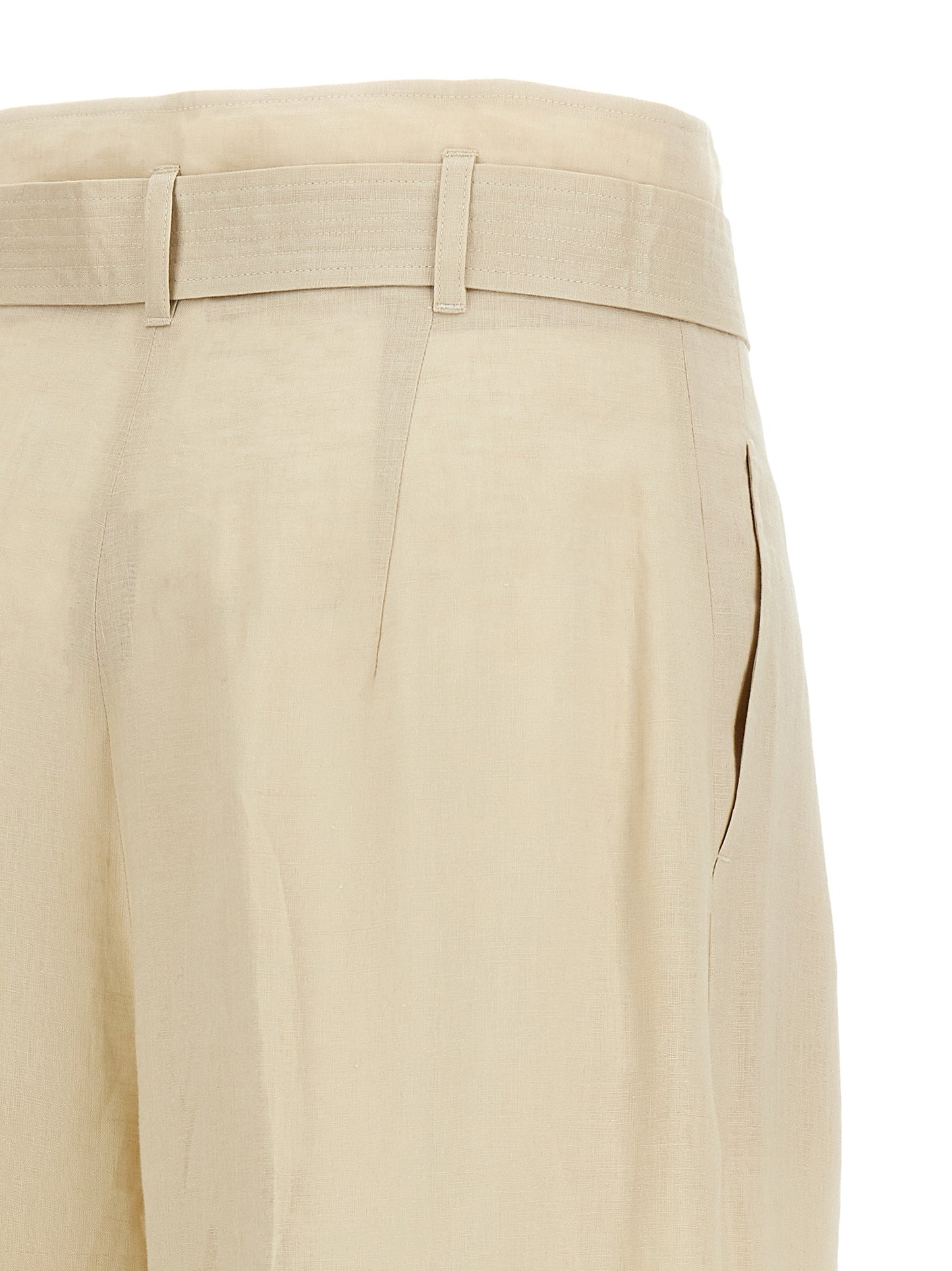 Max Mara Beige Linen Casual Pants