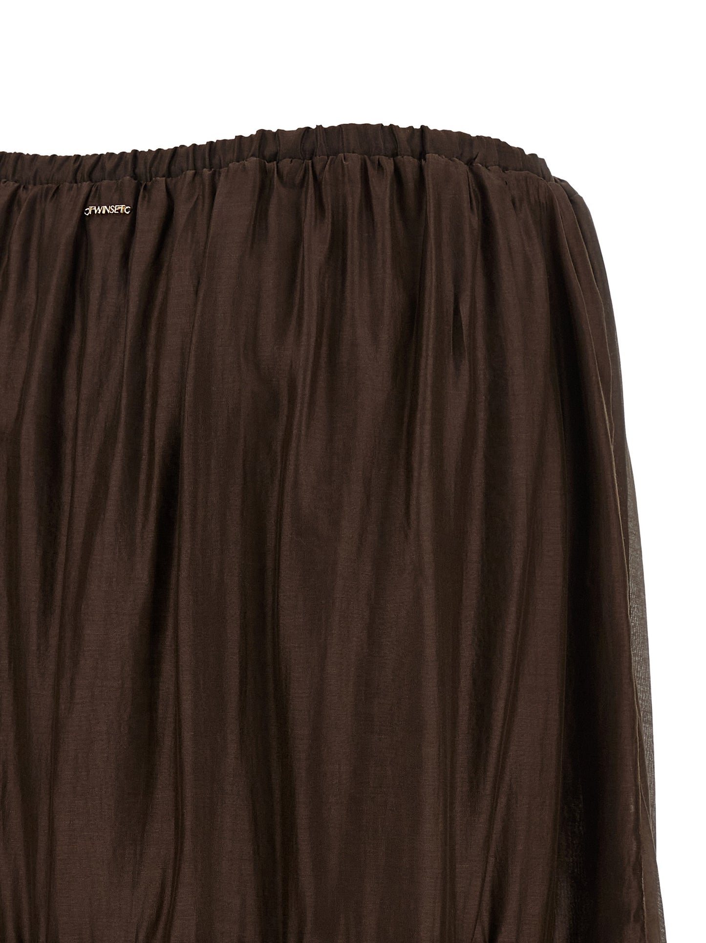 Twinset Brown Lycra Mini Skirt