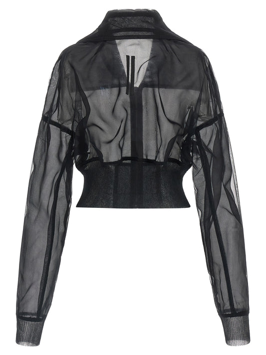 Rick Owens Black Nylon Bomber