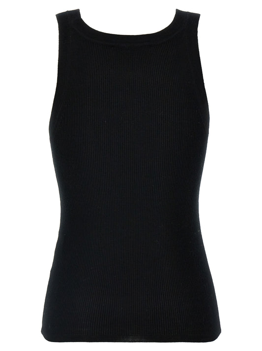 Max Mara Black Virgin Wool Sleeveles T-Shirt