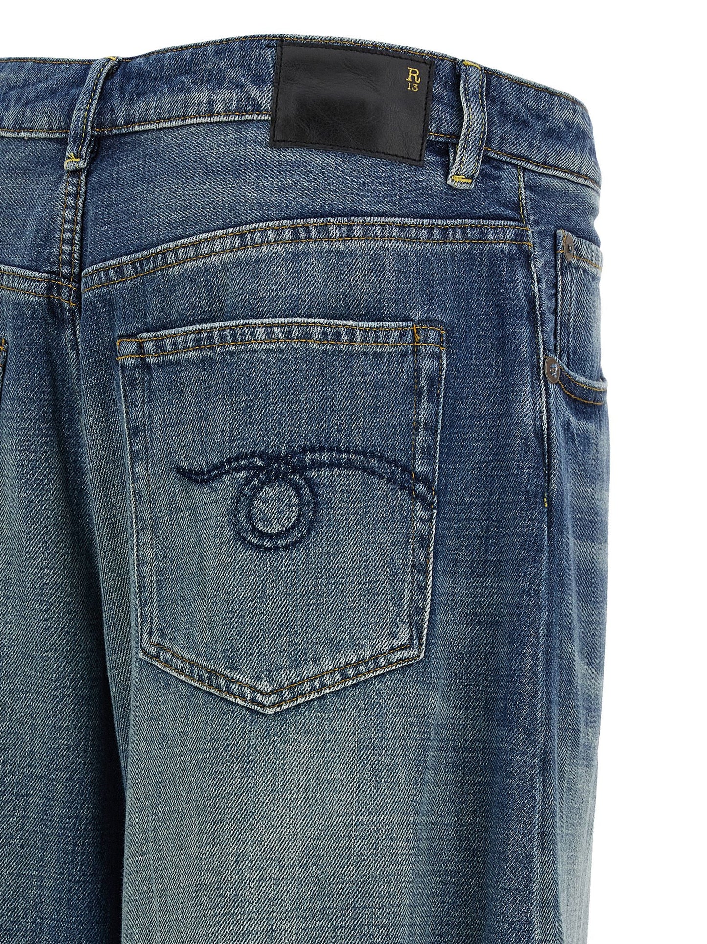 R13 Blue Cotton Jeans Denim