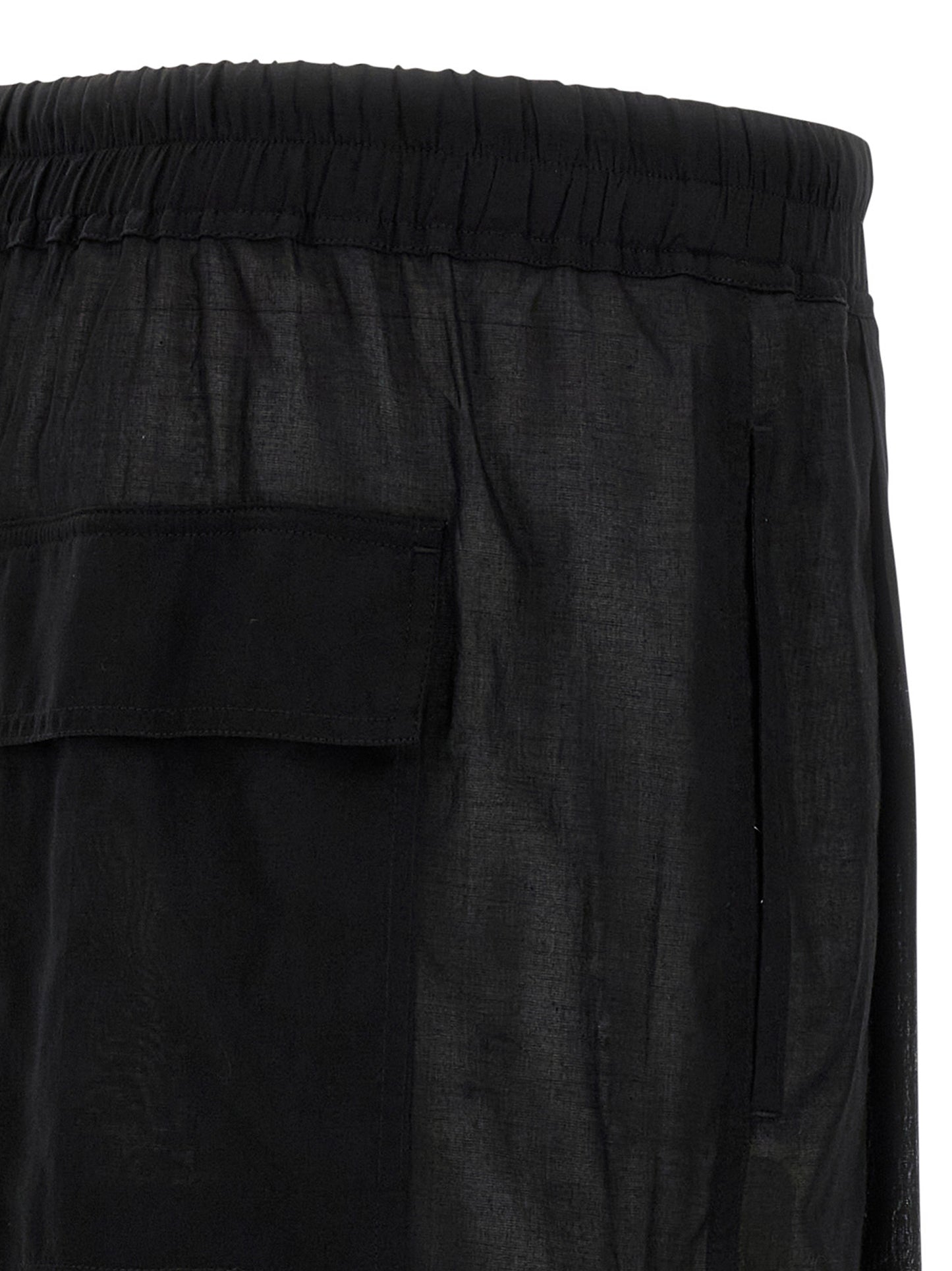 Rick Owens Black Cotton Bermuda Shorts