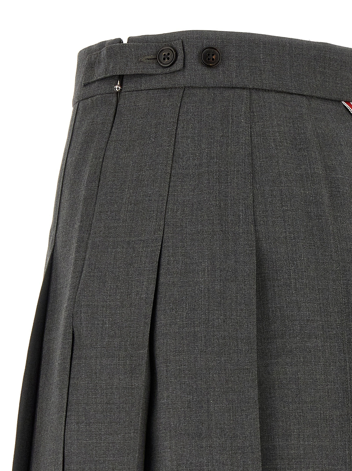 Thom Browne Gray Wool Long Skirt