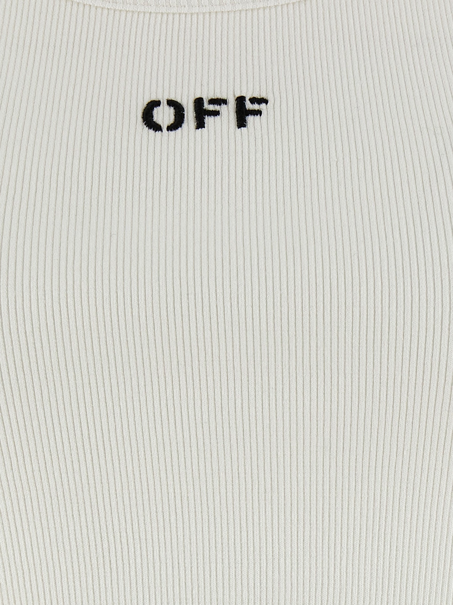 Off-White White Cotton Sleeveles T-Shirt