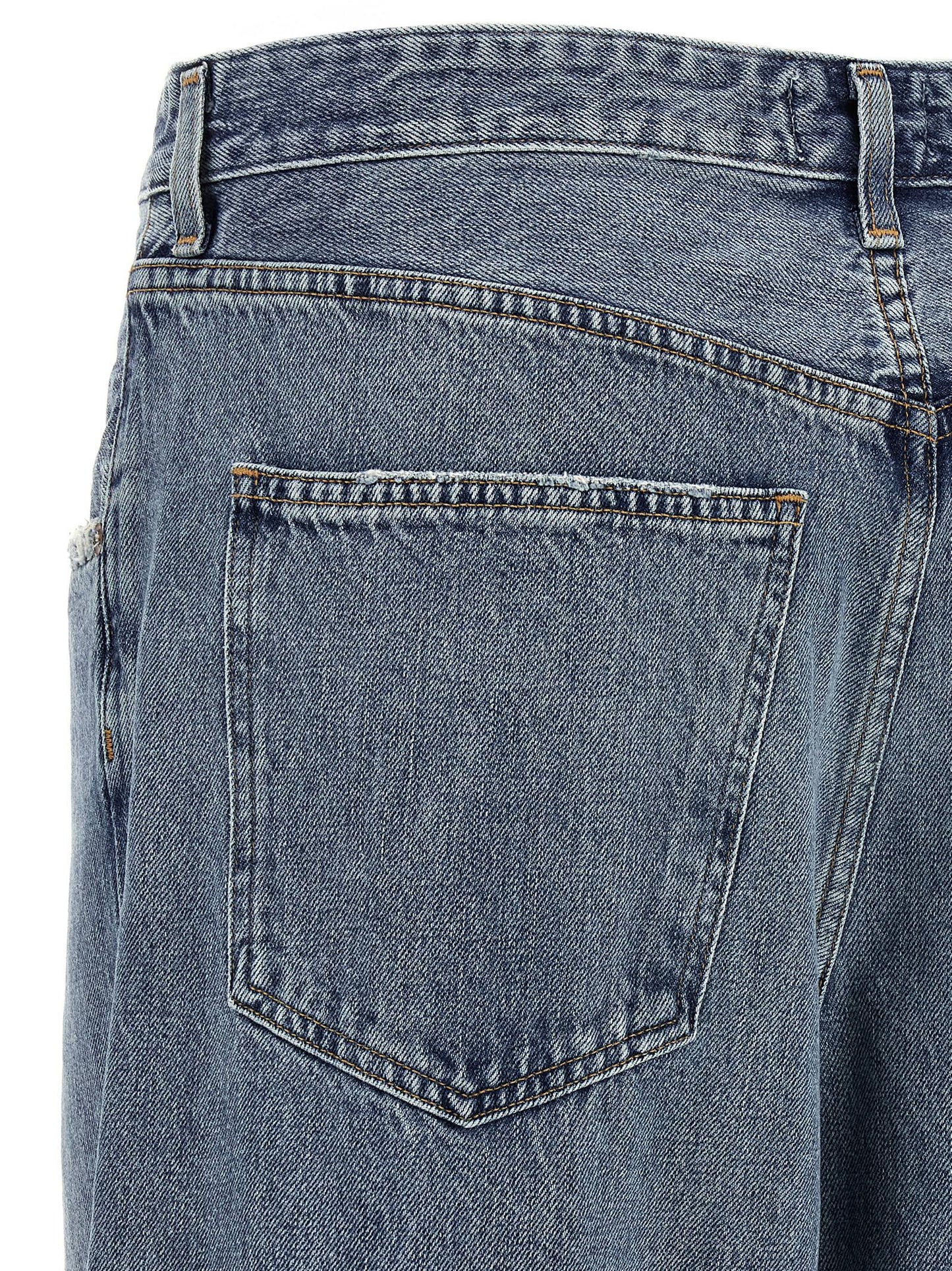 Agolde Blue Cotton Relaxed Fit Jeans
