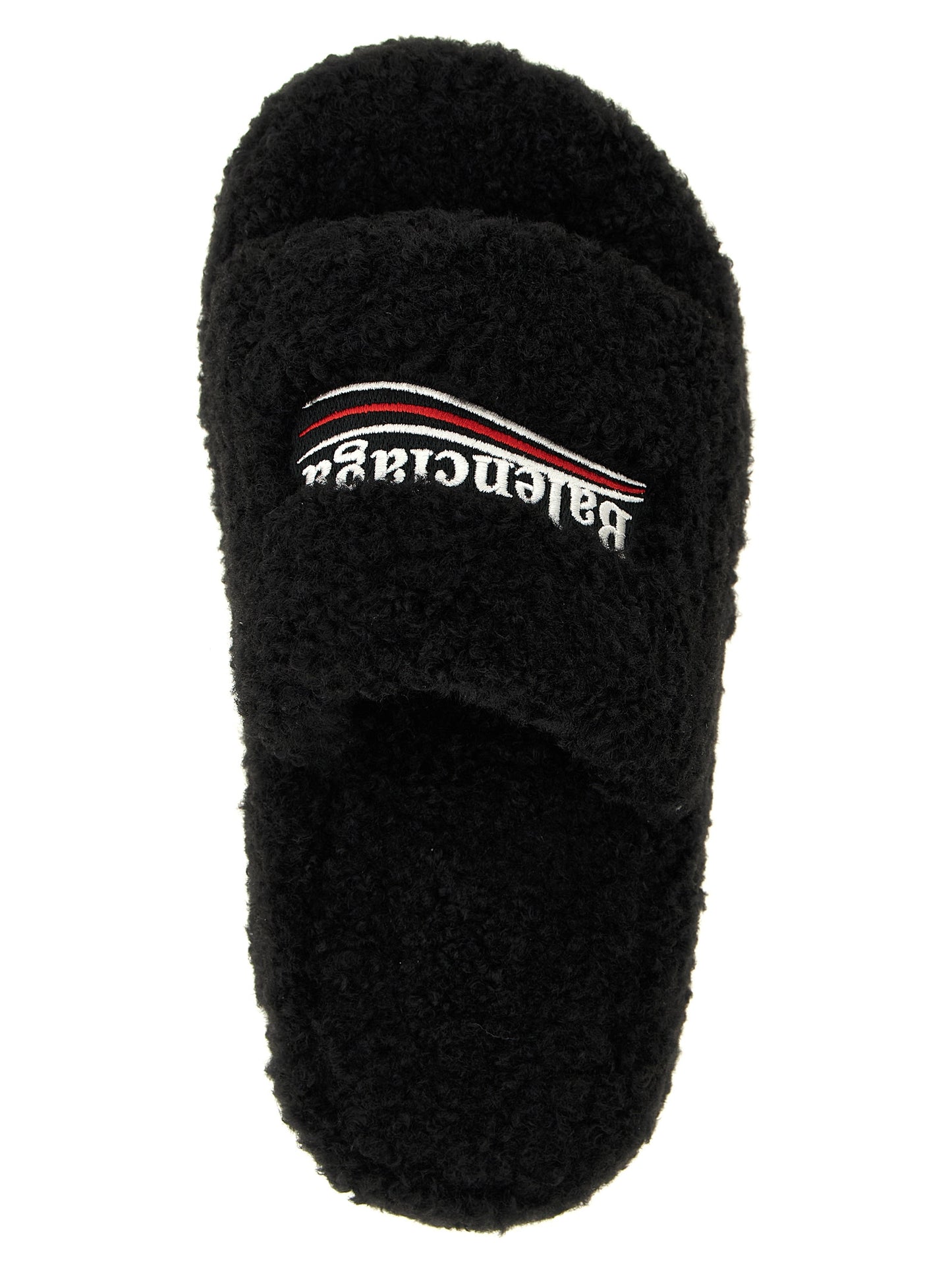 Balenciaga Black Polyester Slides