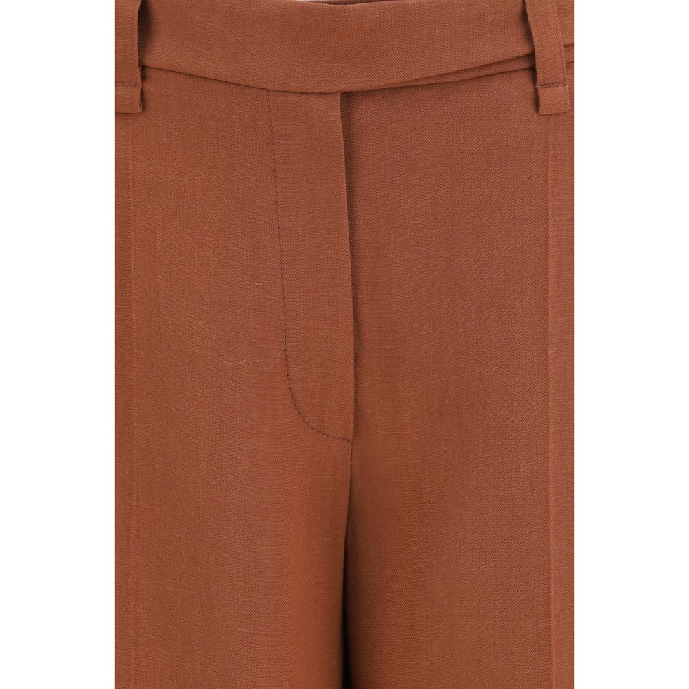 Brunello Cucinelli Brown Viscose Casual Pants