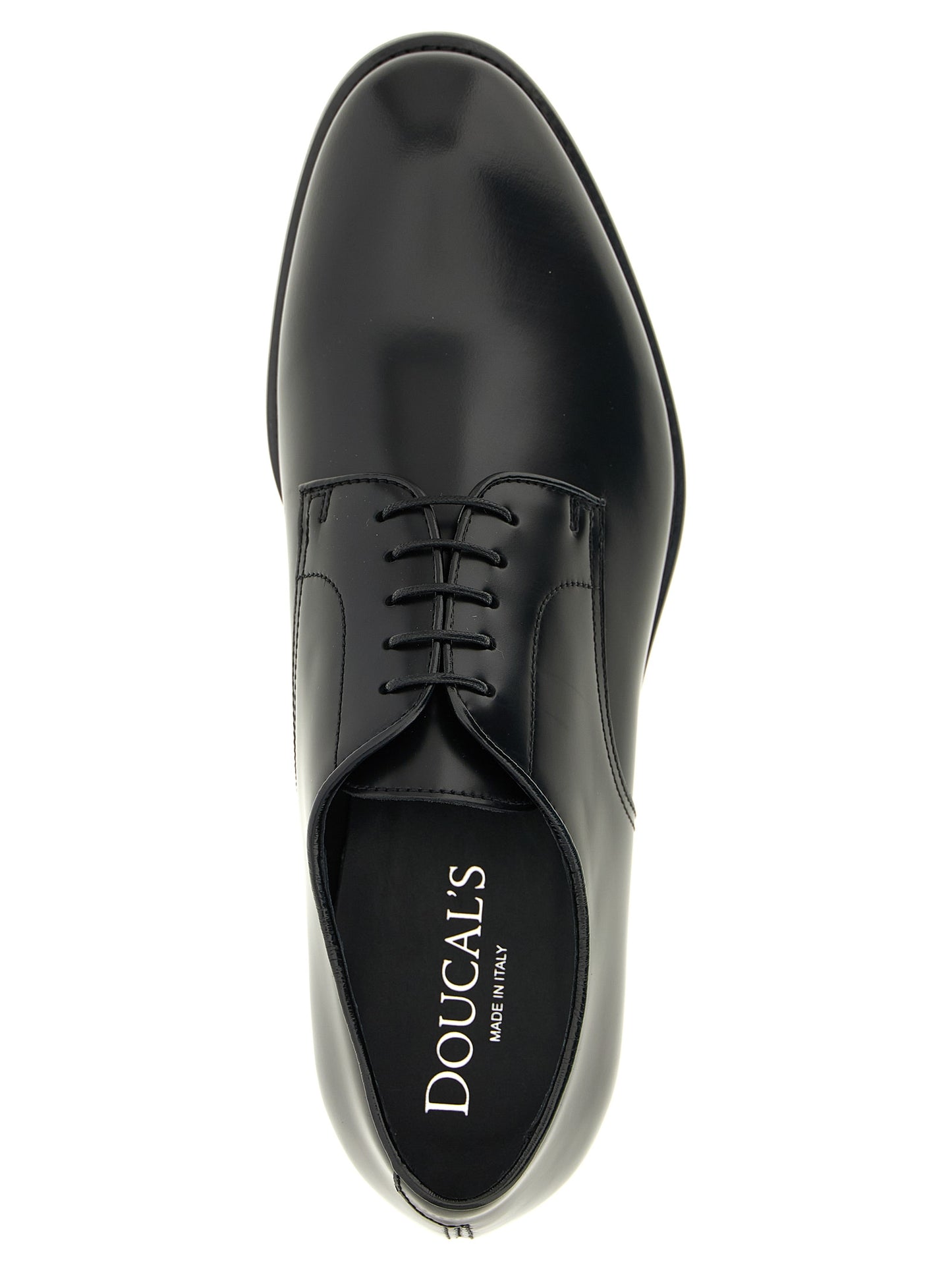 Doucal's Black Calfskin Oxfords And Derbies