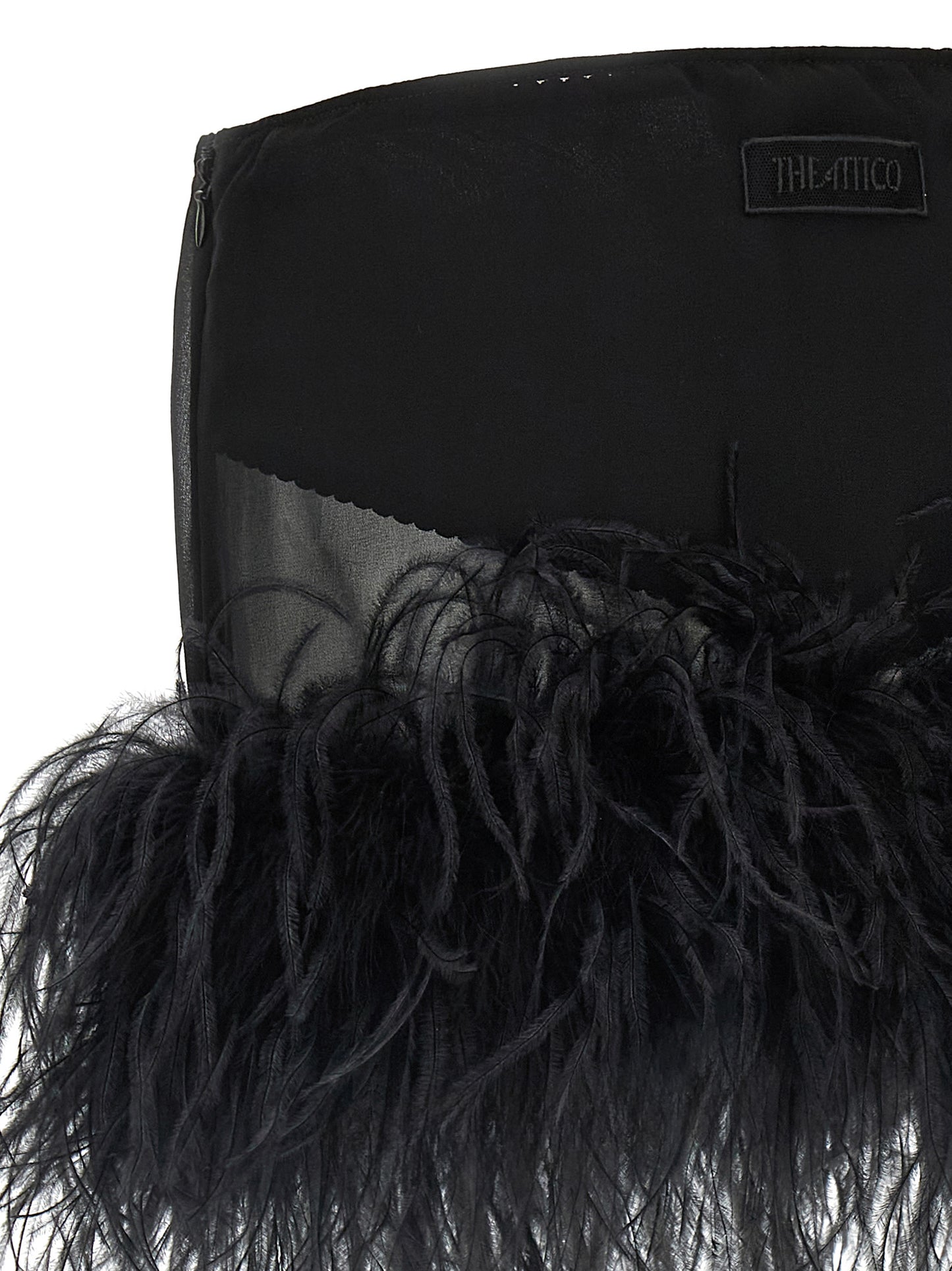 The Attico Black Polyester Long Skirt