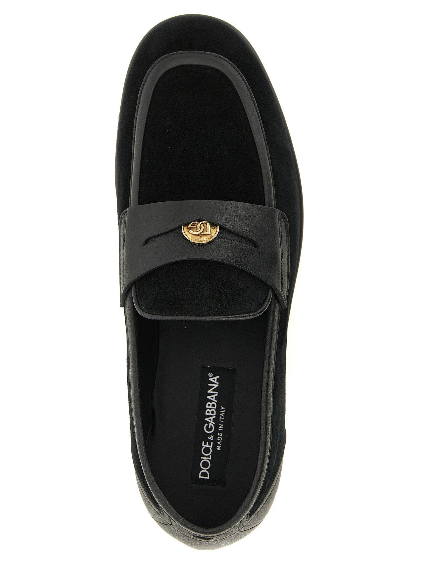 Dolce & Gabbana Black Calfskin Slip-On Loafers