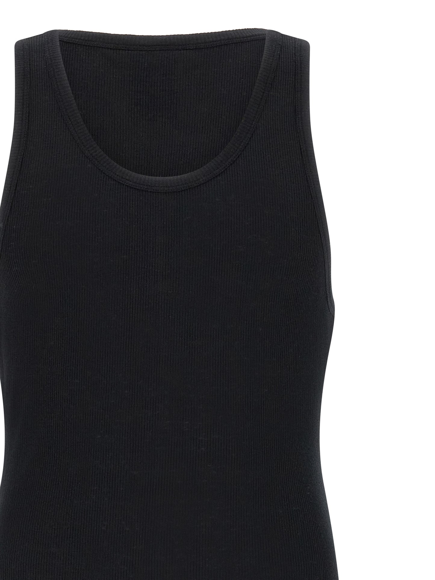 Thom Krom Black Cotton Sleeveles T-Shirt