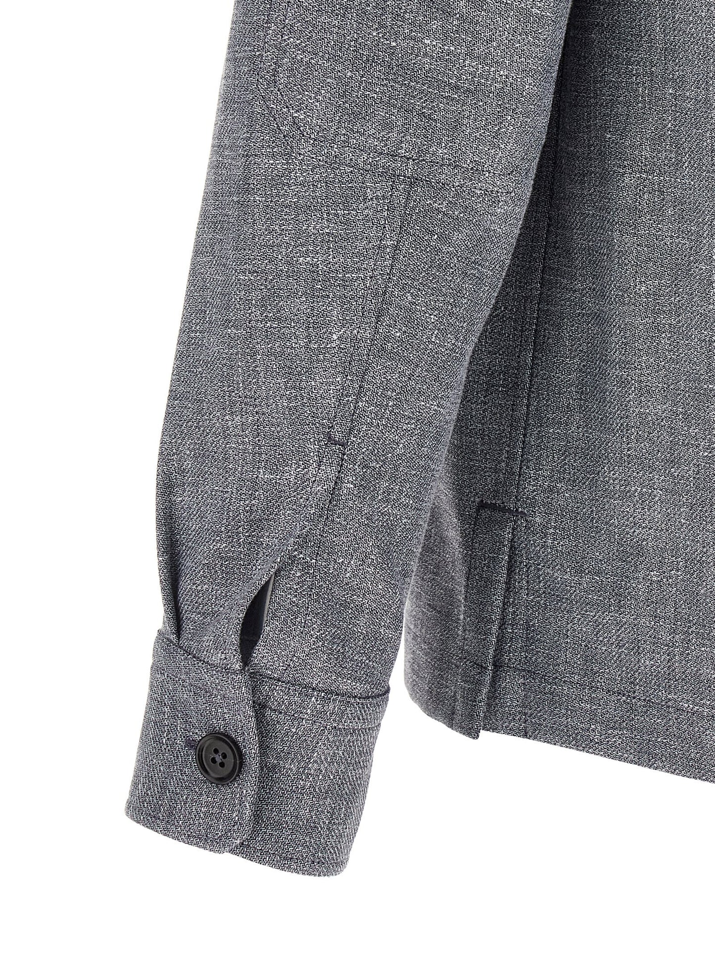 ZEGNA Blue Linen Blouse