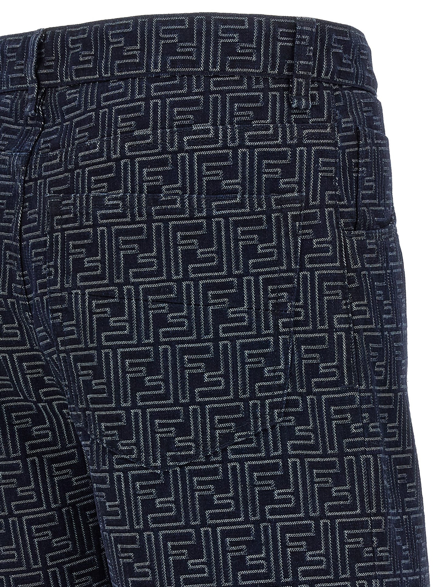 Fendi Blue Cotton Bermuda Shorts