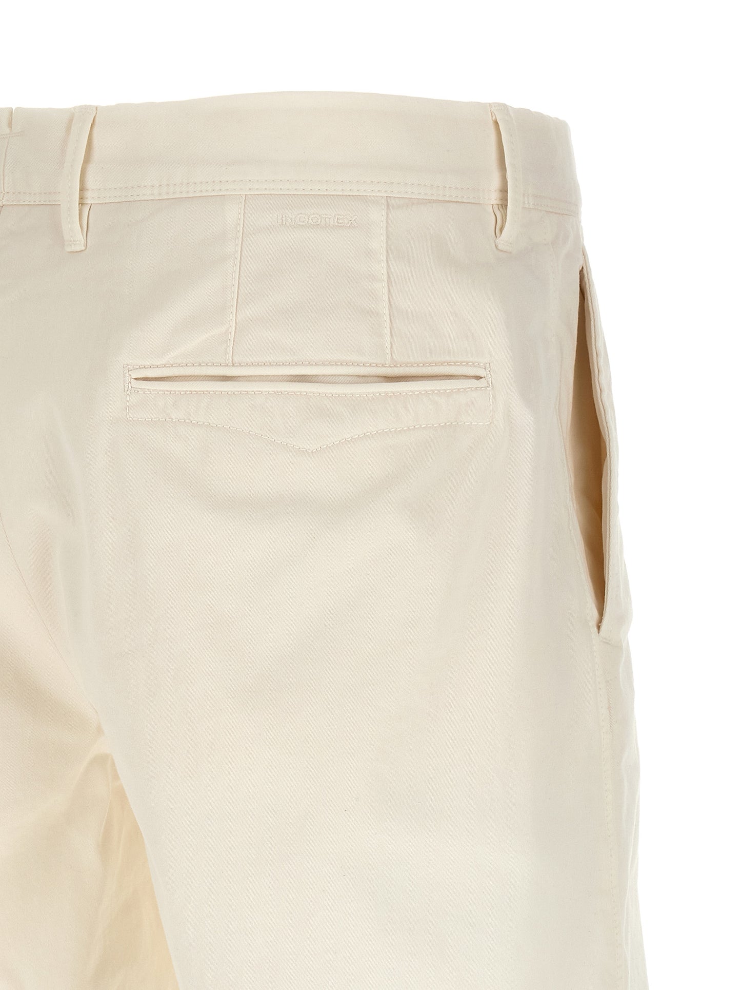 Incotex White Cotton Bermuda Shorts