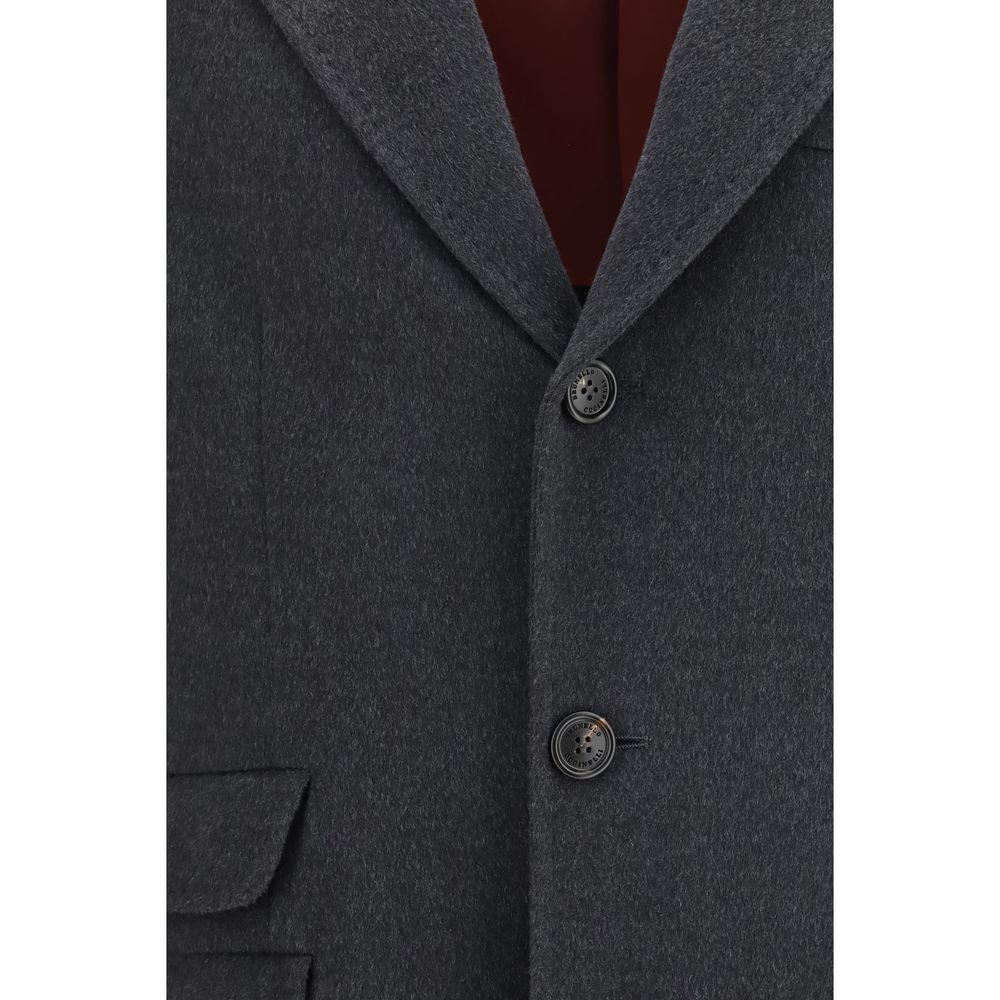 Brunello Cucinelli Gray Cashmere Coat