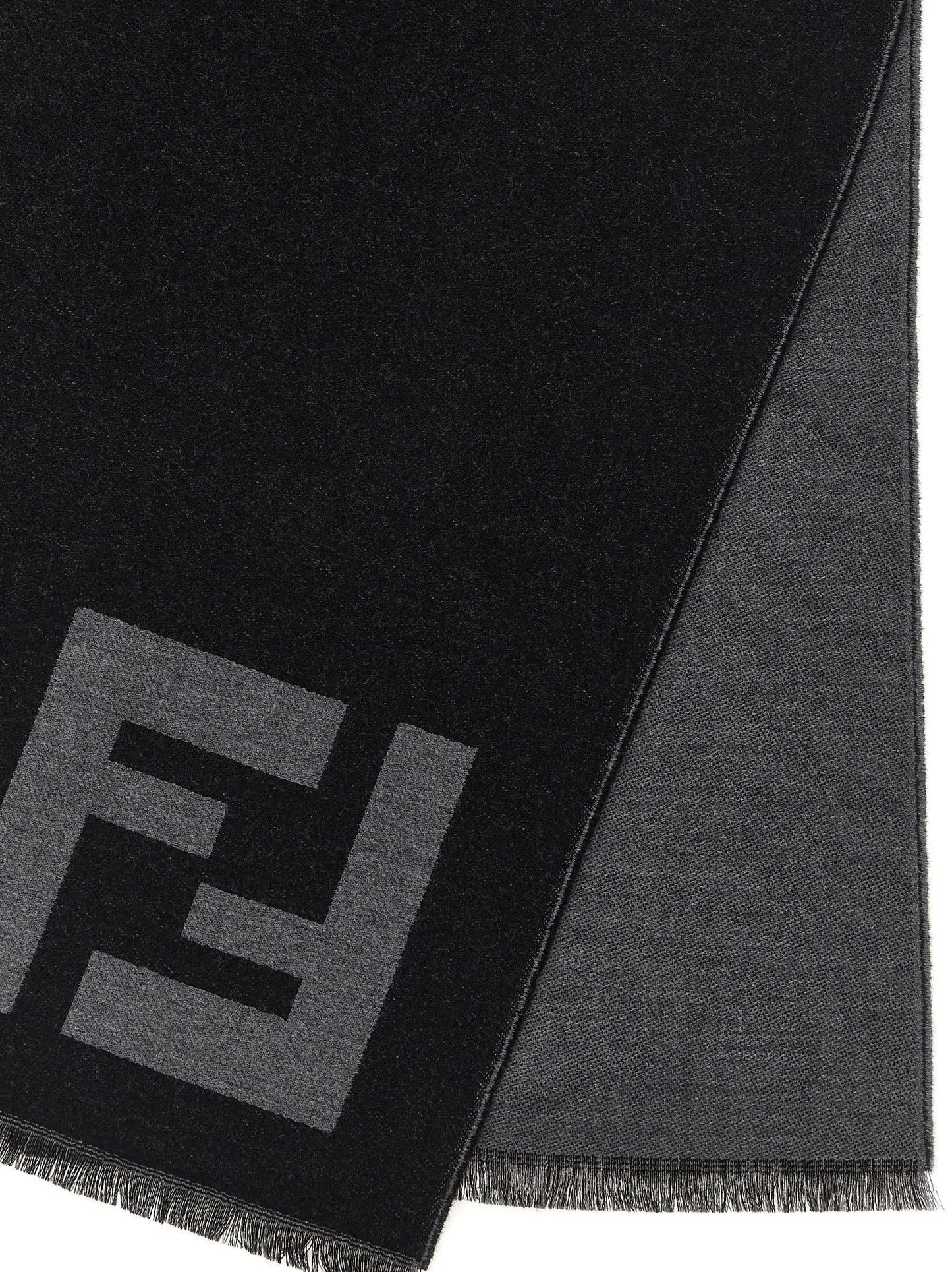 Fendi Black Virgin Wool Scarf