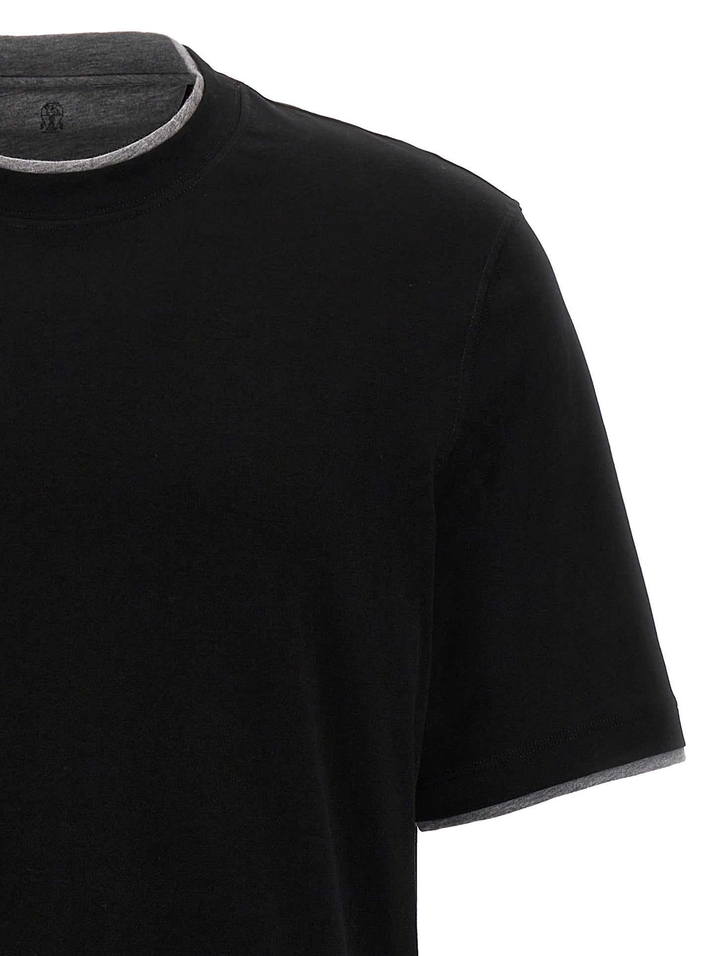 Brunello Cucinelli Black Cotton T-Shirt