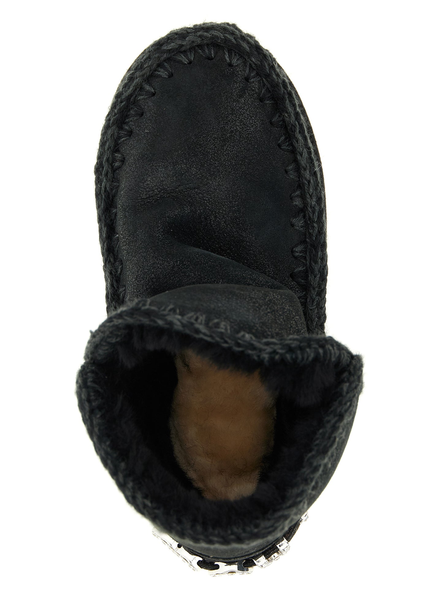 Mou Black Lamb Leather Ankle Boots