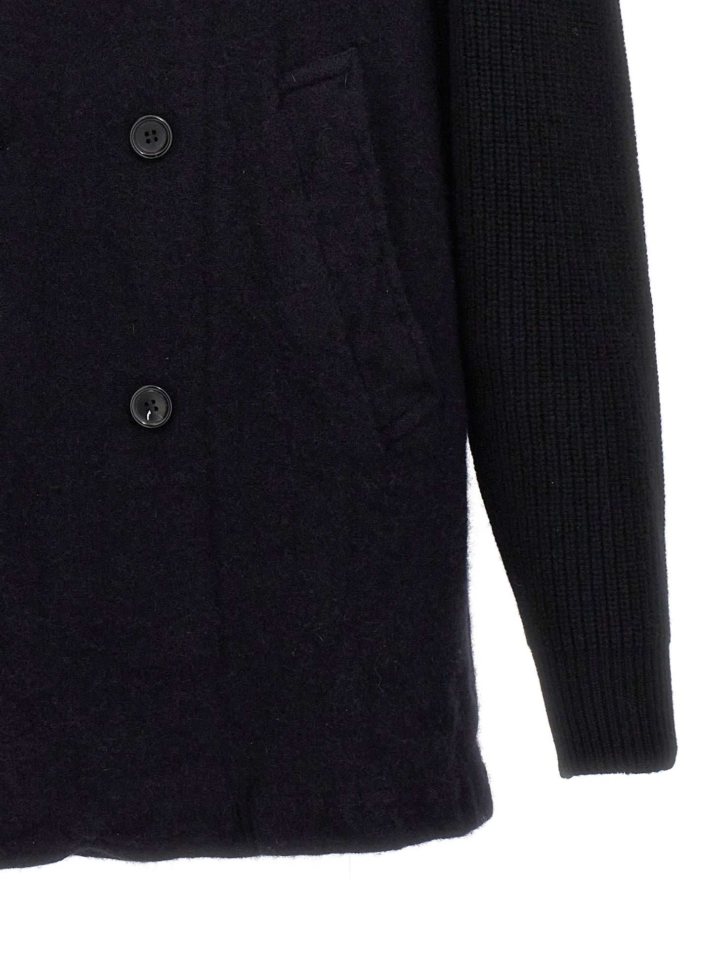 Comme Des Garçons Blue Wool Coat