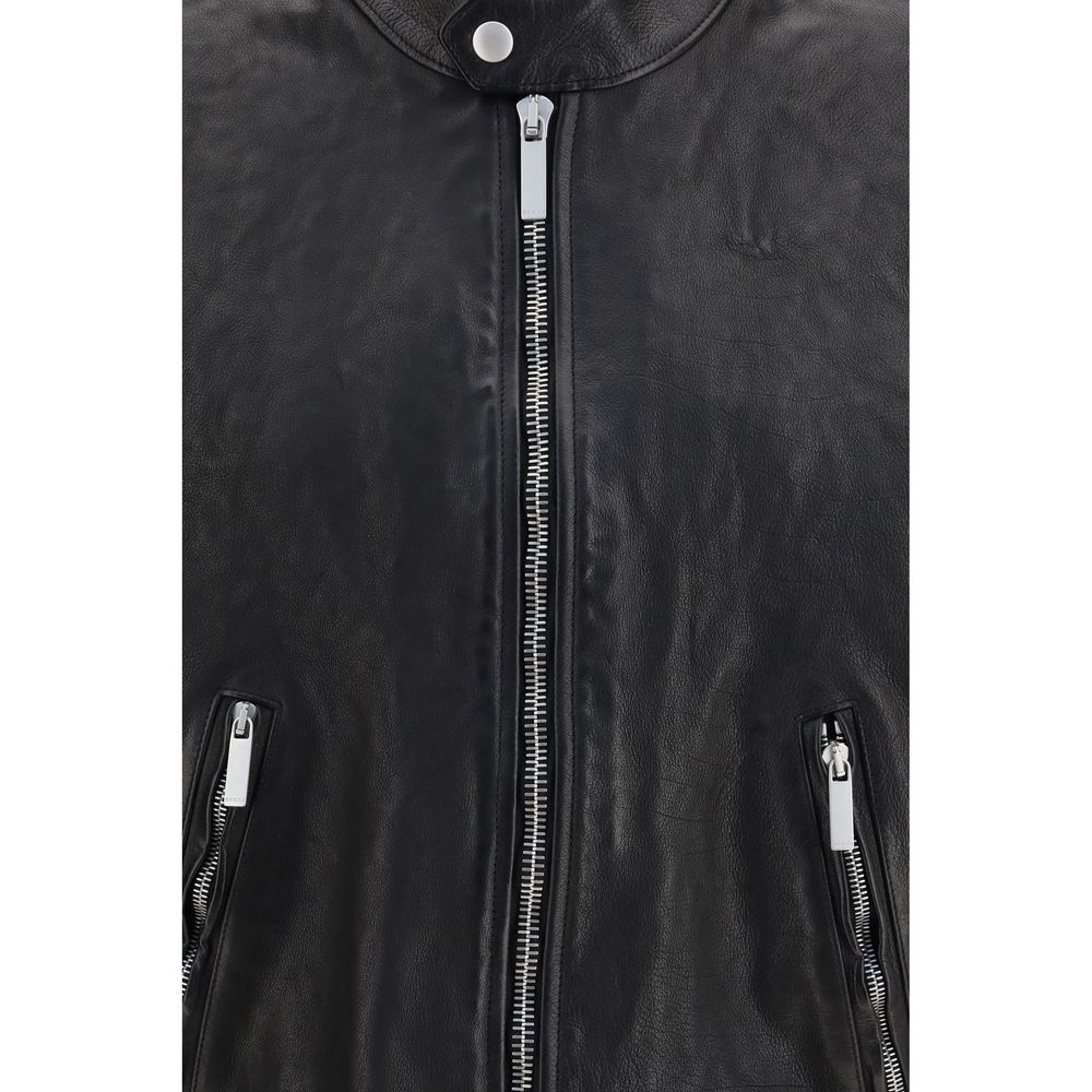 Gucci Black Buffalo Leather Bomber