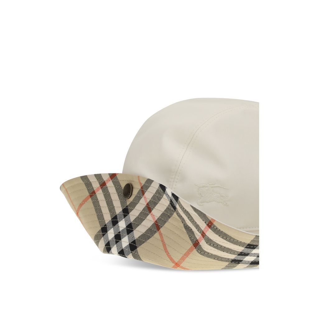 Burberry White Cotton Bucket Hat