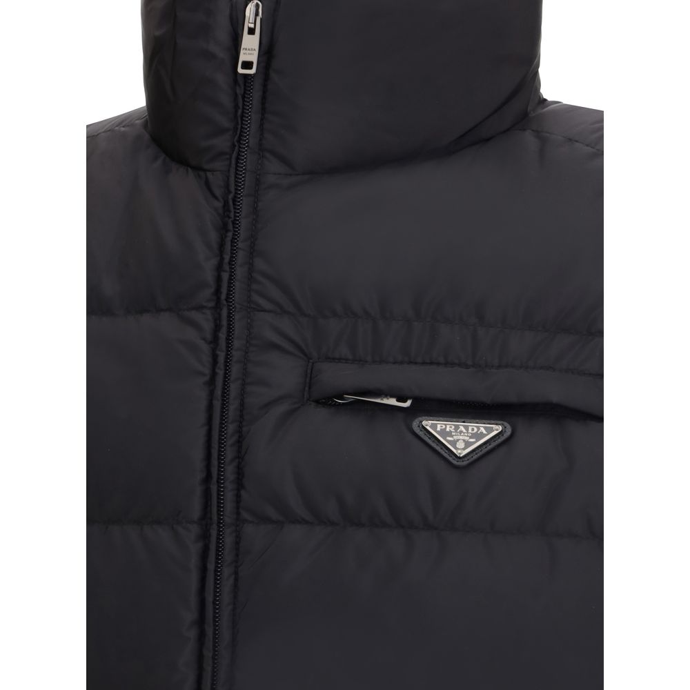 Prada Black Recycled Polyamide Sleeveless Jacket