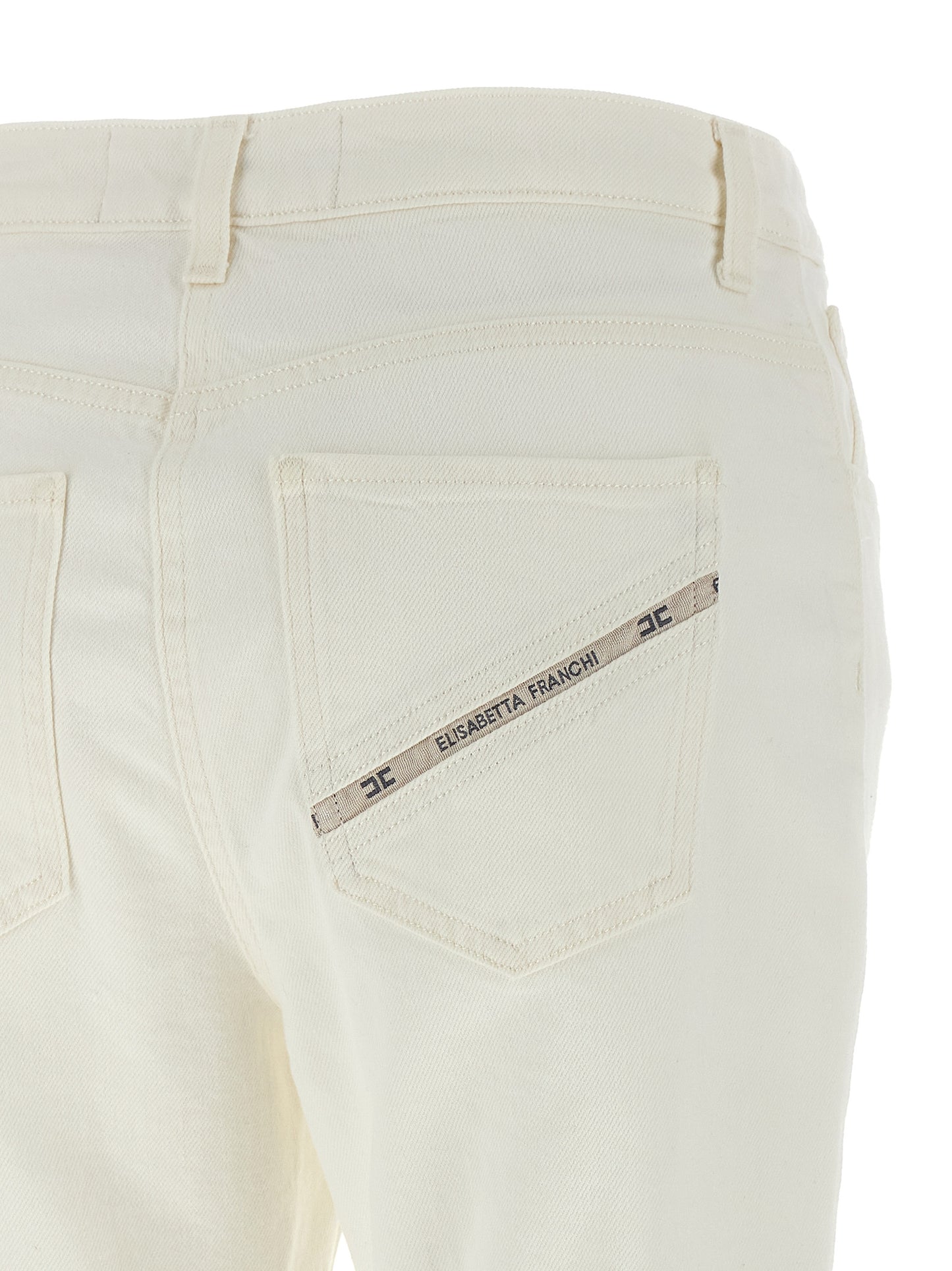 Elisabetta Franchi White Cotton Jeans Denim