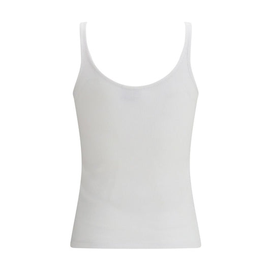 Off-White White Cotton Sleeveles T-Shirt